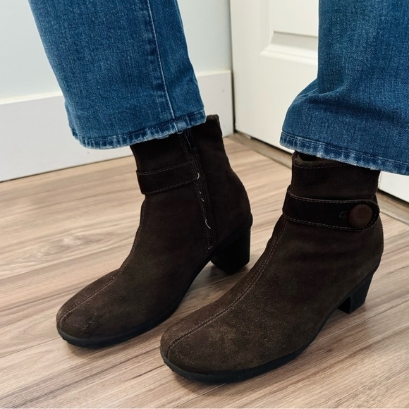 Vintage Henri Pierre Suede Leather Boots Warm Sherpa Fur lined size 8 - Picture 2 of 11